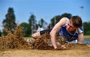 20 June 2021; Cillian Griffin of Tralee Harriers AC, Kerry, competing in the Junior Men's Long Jump during day two of the Irish Life Health Junior Championships & U23 Specific Events at Morton Stadium in Santry, Dublin. Photo by Sam Barnes/Sportsfile