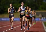 20 June 2021; Siobhan Whelan of Clonmel AC, Tipperary, centre, on her way to winning the Junior Women's 1500m during day two of the Irish Life Health Junior Championships & U23 Specific Events at Morton Stadium in Santry, Dublin. Photo by Sam Barnes/Sportsfile