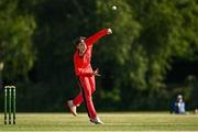 20 June 2021; Mike Frost of Munster Reds bowls during the Cricket Ireland InterProvincial Trophy 2021 match between Northern Knights and Munster Reds at Pembroke Cricket Club in Dublin. Photo by Harry Murphy/Sportsfile