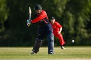 20 June 2021; James McCollum of Northern Knights bats during the Cricket Ireland InterProvincial Trophy 2021 match between Northern Knights and Munster Reds at Pembroke Cricket Club in Dublin. Photo by Harry Murphy/Sportsfile