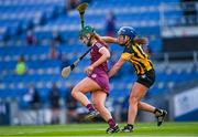 20 June 2021; Róisín Black of Galway in action against Mary O'Connell of Kilkenny during the Littlewoods Ireland Camogie League Division 1 Final match between Galway and Kilkenny at Croke Park in Dublin. Photo by Piaras Ó Mídheach/Sportsfile