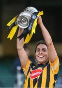 20 June 2021; Kilkenny captain Meighan Farrell lifts the cup after the Littlewoods Ireland Camogie League Division 1 Final match between Galway and Kilkenny at Croke Park in Dublin. Photo by Piaras Ó Mídheach/Sportsfile