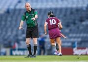 20 June 2021; Referee Justin Heffernan during the Littlewoods Ireland Camogie League Division 1 Final match between Galway and Kilkenny at Croke Park in Dublin. Photo by Piaras Ó Mídheach/Sportsfile
