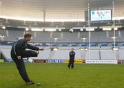 13 February 2004; Ronan O'Gara practices his kicking during training. Irish Rugby squad training, Stade de France, St. Denis, Paris, France. Picture credit; Matt Browne / SPORTSFILE *EDI*