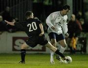 13 February 2004; Tony Bird, St. Patrick's Athletic, in action against Tom Williamson, Leicester City. Pre-Season Friendly, St. Patrick's Athletic v Leicester City, Richmond Park, Dublin. Picture credit; David Maher / SPORTSFILE *EDI*