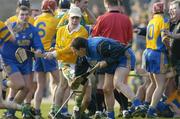 15 February 2004; Players and officials from both teams clash with each other at the end of the first half. AIB All-Ireland Club Senior Hurling Championship Semi-Final, Portumna v Dunloy, St. Tighernach's Park, Clones, Co. Monaghan. Picture credit; David Maher / SPORTSFILE *EDI*