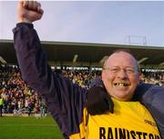 15 February 2004; Dunloy manager Sean McLean celebrates at the end of the game after victory over Portumna. AIB All-Ireland Club Senior Hurling Championship Semi-Final, Portumna v Dunloy, St. Tighernach's Park, Clones, Co. Monaghan. Picture credit; David Maher / SPORTSFILE *EDI*