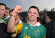15 February 2004; Michael McClements, Dunloy, celebrates at the end of the game after victory over Portumna. AIB All-Ireland Club Senior Hurling Championship Semi-Final, Portumna v Dunloy, St. Tighernach's Park, Clones, Co. Monaghan. Picture credit; David Maher / SPORTSFILE *EDI*