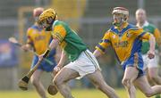 15 February 2004; Conor Cunning, Dunloy, in action against Frank Canning, Portumna. AIB All-Ireland Club Senior Hurling Championship Semi-Final, Portumna v Dunloy, St. Tighernach's Park, Clones, Co. Monaghan. Picture credit; David Maher / SPORTSFILE *EDI*