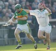 15 February 2004; Jerry O'Connor, Newtownshandrum, in action against Alan Geoghegan, O'Loughlin Gaels. AIB All-Ireland Club Senior Hurling Championship Semi-Final, Newtownshandrum v O'Loughlin Gaels, Semple Stadium, Thurles, Co. Tipperary. Picture credit; Damien Eagers / SPORTSFILE *EDI*