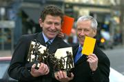 16 February 2004; Two of the most respected referees in Gaelic games, Pat O'Connor, right,  and Brian White, were today presented with the Vodafone GAA All-Star referees awards for 2003. Westin Hotel, Dublin. Picture credit; Ray McManus / SPORTSFILE *EDI*