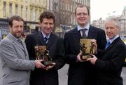 16 February 2004; Two of the most respected referees in Gaelic games, Pat O'Connor, right, and Brian White, were today presented with the Vodafone GAA All-Star referees awards for 2003 by GAA president Sean Kelly and Enda Lynch, Sponsorship Executive, 2nd from right. Westin Hotel, Dublin. Picture credit; Ray McManus / SPORTSFILE *EDI*