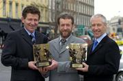 16 February 2004; Two of the most respected referees in Gaelic games, Pat O'Connor, right, and Brian White, were today presented with the Vodafone GAA All-Star referees awards for 2003 by GAA President Sean Kelly. Westin Hotel, Dublin. Picture credit; Ray McManus / SPORTSFILE *EDI*