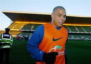 17 February 2004; Ronaldo, Brazil, leaves the pitch at the end of the Brazil squad training session, Lansdowne Road, Dublin. Picture credit; David Maher / SPORTSFILE *EDI*