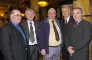 18 February 2004; Pictured at the launch of the Paidi O Se Football Weekend are, from left Derry Murphy, Chairman, West Kerry Board, John O'Connor, Secretary, Kerry County Board, John Foley, from Dingle, Tony Towell, Managing Director, O'Neill's, and Nickey Brennan, Chairman, Leinster Council. The Burlington Hotel, Dublin. Picture credit; Brian Lawless / SPORTSFILE *EDI*