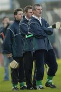 15 February 2004; The O'Loughlin Gaels management, from right to left, Aidan Fogarty, selector, Michael Nolan, manager and Paul Cleere, selector. AIB All-Ireland Club Senior Hurling Championship Semi-Final, Newtownshandrum v O'Loughlin Gaels, Semple Stadium, Thurles, Co. Tipperary. Picture credit; Damien Eagers / SPORTSFILE *EDI*