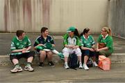 14 July 2013; Limerick supporters, from left, Sean Walsh, Conor Walsh, Sheila O'Brien, Breda Walsh and Philomena O'Brien, from Castletroy, relax before entering the stadium. Munster GAA Hurling Senior Championship Final, Limerick v Cork, Gaelic Grounds, Limerick. Picture credit: Ray McManus / SPORTSFILE