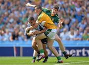 14 July 2013; James McCarthy, Dublin, in action against Paddy O'Rourke, centre, and Conor Gillespie, Meath. Leinster GAA Football Senior Championship Final, Meath v Dublin, Croke Park, Dublin. Picture credit: Barry Cregg / SPORTSFILE