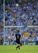 14 July 2013; Dublin captain Stephen Cluxton takes a successful free kick late in the game. Leinster GAA Football Senior Championship Final, Meath v Dublin, Croke Park, Dublin. Picture credit: Barry Cregg / SPORTSFILE