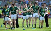 14 July 2013; Meath players show their disappointment after the match. Leinster GAA Football Senior Championship Final, Meath v Dublin, Croke Park, Dublin. Picture credit: Brian Lawless / SPORTSFILE