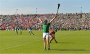 14 July 2013; Shane Dowling, Limerick, celebrates at the final whistle after victory over Cork. Munster GAA Hurling Senior Championship Final, Limerick v Cork, Gaelic Grounds, Limerick. Picture credit: Diarmuid Greene / SPORTSFILE