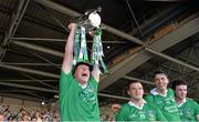 14 July 2013; Shane Dowling, Limerick, celebrates with the cup alongside team-mates Alan Dempsey, David Breen and Declan Hannon. Munster GAA Hurling Senior Championship Final, Limerick v Cork, Gaelic Grounds, Limerick. Picture credit: Diarmuid Greene / SPORTSFILE