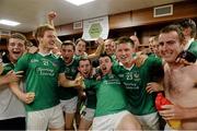 14 July 2013; Limerick players and manager John Allen celebrate in the winning dressing room. Munster GAA Hurling Senior Championship Final, Limerick v Cork, Gaelic Grounds, Limerick. Picture credit: Ray McManus / SPORTSFILE