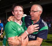 14 July 2013; Seamus Hickey and Limerick manager John Allen celebrate at the final whistle. Munster GAA Hurling Senior Championship Final, Limerick v Cork, Gaelic Grounds, Limerick. Picture credit: Ray McManus / SPORTSFILE