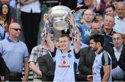 14 July 2013; Jack McCaffrey, Dublin, lifts the Delaney cup after the game. Leinster GAA Football Senior Championship Final, Meath v Dublin, Croke Park, Dublin. Picture credit: Barry Cregg / SPORTSFILE