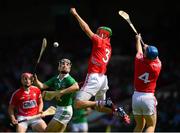 14 July 2013; Sean Tobin, Limerick, in action against Stephen McDonnell and Conor O'Sullivan, Cork. Munster GAA Hurling Senior Championship Final, Limerick v Cork, Gaelic Grounds, Limerick. Picture credit: Ray McManus / SPORTSFILE