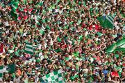14 July 2013; Limerick supporters await the start of the game. Munster GAA Hurling Senior Championship Final, Limerick v Cork, Gaelic Grounds, Limerick. Picture credit: Ray McManus / SPORTSFILE