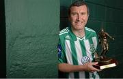 15 July 2013; The Airtricity/Soccer Writers Association of Ireland Player of the Month award for June was presented to Bray Wanderers’ striker Jason Byrne. Carlisle Grounds, Bray, Co. Wicklow. Picture credit: Barry Cregg / SPORTSFILE