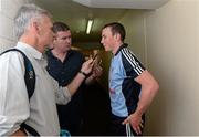 29 June 2013; Liam Rushe, Dublin, is interviewed after the game. Leinster GAA Hurling Senior Championship, Semi-Final Replay, Kilkenny v Dublin, O'Moore Park, Portlaoise, Co. Laois. Picture credit: Ray McManus / SPORTSFILEPicture credit: Ray McManus / SPORTSFILE