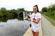 22 June 2021; Pictured on the bank of the River Barrow, which borders Laois and Kildare in Barrowhouse, Co. Laois, is Kildare captain Grace Clifford ahead of the Lidl Ladies National Football League Division 3 Final between Laois and Kildare, which will be played at Baltinglass GAA Club in Wicklow next Sunday. The game will be streamed LIVE on the Spórt TG4 YouTube Page. Photo by Matt Browne/Sportsfile