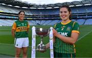 22 June 2021; Division 2 Final captains Aislinn Desmond of Kerry, left, and Shauna Ennis of Meath in attendance during the Lidl Ladies National Football League Finals captains day at Croke Park in Dublin. The Lidl Ladies National Football League Division 1 & 2 Finals take place on Saturday, June 26, at Croke Park in Dublin. Kerry play Meath in the Division 2 Final at 5pm, followed by the Division 1 Final pairing of Cork and Dublin at 7.30pm. Both games will be shown live on TG4. Photo by Brendan Moran/Sportsfile