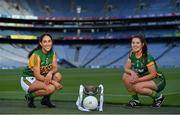 22 June 2021; Division 2 Final captains Aislinn Desmond of Kerry, left, and Shauna Ennis of Meath in attendance during the Lidl Ladies National Football League Finals captains day at Croke Park in Dublin. The Lidl Ladies National Football League Division 1 & 2 Finals take place on Saturday, June 26, at Croke Park in Dublin. Kerry play Meath in the Division 2 Final at 5pm, followed by the Division 1 Final pairing of Cork and Dublin at 7.30pm. Both games will be shown live on TG4. Photo by Brendan Moran/Sportsfile