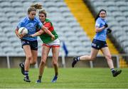 12 June 2021; Siobhán Killeen of Dublin in action against Grace Kelly of Mayo during the Lidl Ladies National Football League Division 1 semi-final match between Dublin and Mayo at LIT Gaelic Grounds in Limerick. Photo by Piaras Ó Mídheach/Sportsfile