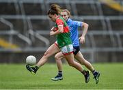 12 June 2021; Kathryn Sullivan of Mayo in action against Lauren Magee of Dublin during the Lidl Ladies National Football League Division 1 semi-final match between Dublin and Mayo at LIT Gaelic Grounds in Limerick. Photo by Piaras Ó Mídheach/Sportsfile