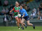 12 June 2021; Lyndsey Davey of Dublin gets past Fiona Doherty of Mayo during the Lidl Ladies National Football League Division 1 semi-final match between Dublin and Mayo at LIT Gaelic Grounds in Limerick. Photo by Piaras Ó Mídheach/Sportsfile