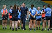 12 June 2021; Dublin manager Mick Bohan speaks to his players after their victory in the Lidl Ladies National Football League Division 1 semi-final match between Dublin and Mayo at LIT Gaelic Grounds in Limerick. Photo by Piaras Ó Mídheach/Sportsfile