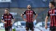 18 June 2021; Bastien Héry of Bohemians reacts after a missed chance during the SSE Airtricity League Premier Division match between Bohemians and Drogheda United at Dalymount Park in Dublin. Photo by Piaras Ó Mídheach/Sportsfile