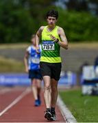 20 June 2021; Darragh Mitchell of North Leitrim AC, competing in the Junior Men's 5km Walk during day two of the Irish Life Health Junior Championships & U23 Specific Events at Morton Stadium in Santry, Dublin. Photo by Sam Barnes/Sportsfile