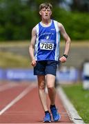 20 June 2021; Sean Kelleher of South Galway AC, competing in the Junior Men's 5km Walk during day two of the Irish Life Health Junior Championships & U23 Specific Events at Morton Stadium in Santry, Dublin. Photo by Sam Barnes/Sportsfile