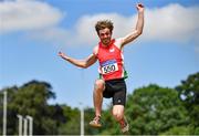 20 June 2021; Joshua Knox of City of Lisburn AC, Down, competing in the Junior Men's Long Jump during day two of the Irish Life Health Junior Championships & U23 Specific Events at Morton Stadium in Santry, Dublin. Photo by Sam Barnes/Sportsfile