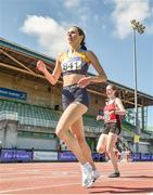 20 June 2021; Kate Nurse of UCD. AC, Dublin, crosses the line after competing in the Under 23 Women's 1500m during day two of the Irish Life Health Junior Championships & U23 Specific Events at Morton Stadium in Santry, Dublin. Photo by Sam Barnes/Sportsfile