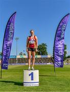 20 June 2021; Under 23 Women's Javelin gold medallist Grace Casey of Eire Og Corra Choill AC, Kildare, during day two of the Irish Life Health Junior Championships & U23 Specific Events at Morton Stadium in Santry, Dublin. Photo by Sam Barnes/Sportsfile