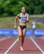 20 June 2021; Aoife Lynch of Donore Harriers, Dublin, on her way to winning the Under 23 Women's 100m during day two of the Irish Life Health Junior Championships & U23 Specific Events at Morton Stadium in Santry, Dublin. Photo by Sam Barnes/Sportsfile