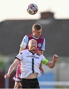 21 June 2021; Killian Phillips of Drogheda United in action against Chris Shields of Dundalk during the SSE Airtricity League Premier Division match between Drogheda United and Dundalk at Head in the Game Park in Drogheda, Louth. Photo by Piaras Ó Mídheach/Sportsfile