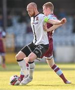 21 June 2021; Chris Shields of Dundalk in action against Mark Doyle of Drogheda United during the SSE Airtricity League Premier Division match between Drogheda United and Dundalk at Head in the Game Park in Drogheda, Louth. Photo by Piaras Ó Mídheach/Sportsfile