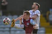 21 June 2021; Mark Doyle of Drogheda United is tackled by Andy Boyle of Dundalk during the SSE Airtricity League Premier Division match between Drogheda United and Dundalk at Head in the Game Park in Drogheda, Louth. Photo by Piaras Ó Mídheach/Sportsfile